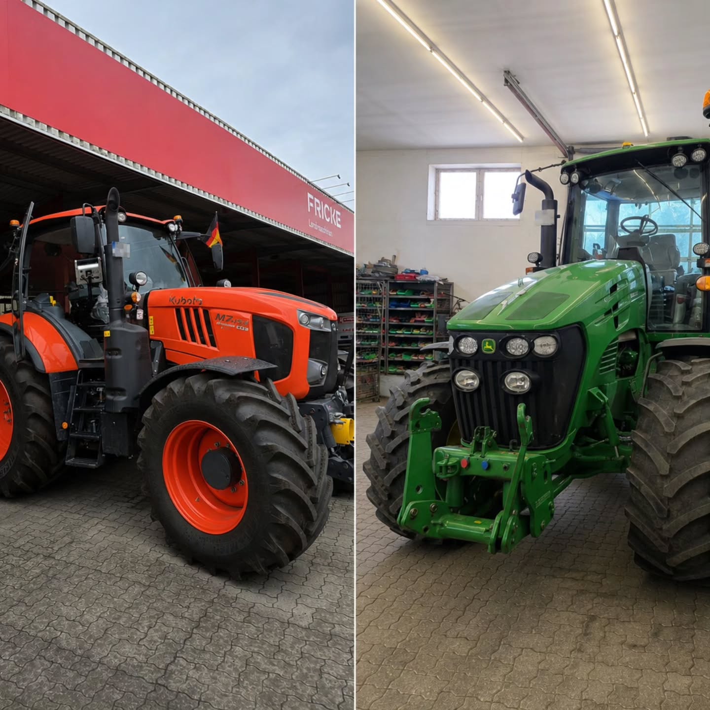 🚜 Kubota M7 154 vs. John Derre 6830 Leistungsoptimierung vor Ort 📈 Kubota Vorher: 142PS 940NM Kubota Nachher: 181PS 1310NM John Deere Vorher: 145 PS 650 NM Joh…