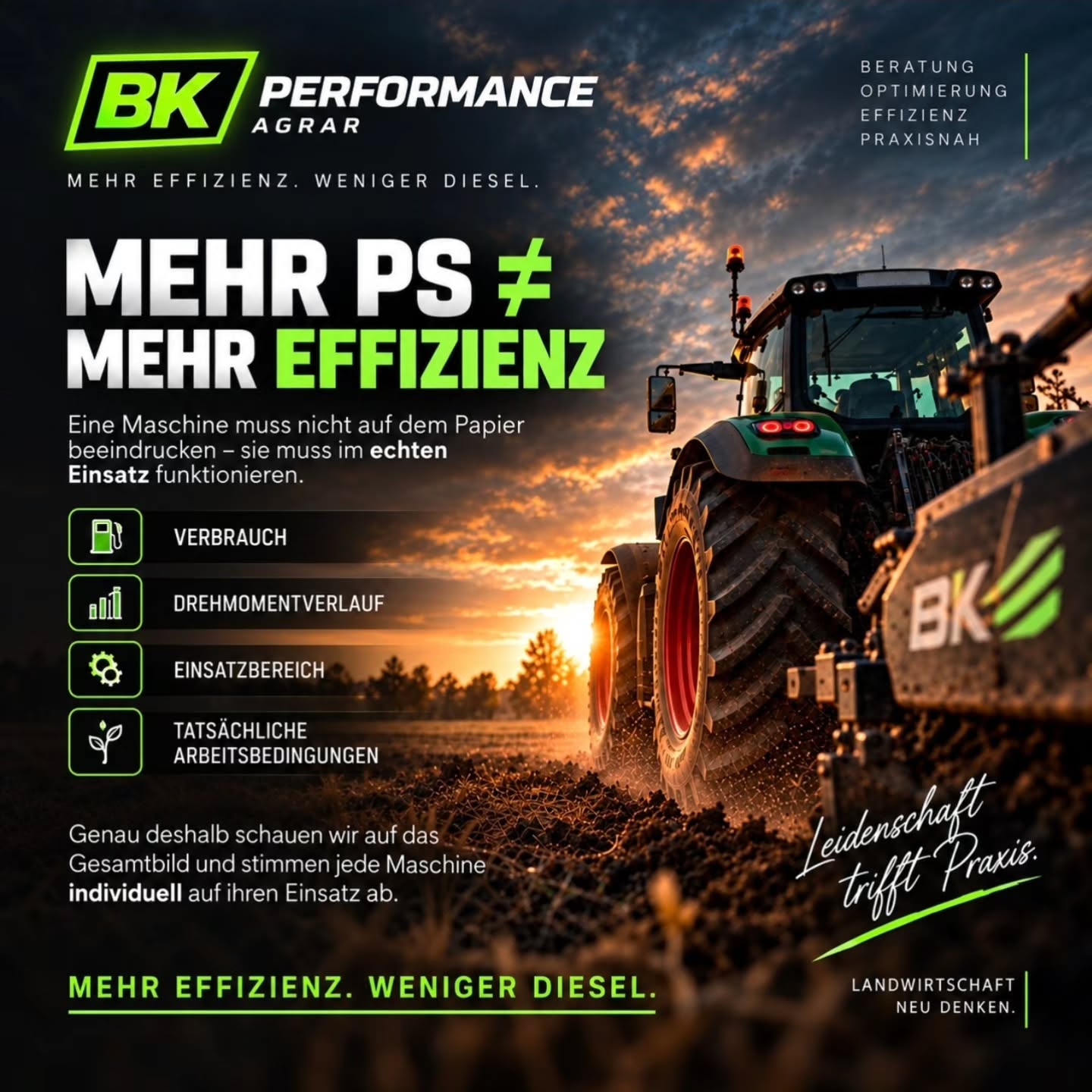 ⚙️ Mehr PS ist nicht automatisch mehr Effizienz. Genau das ist der Punkt. Eine Maschine muss nicht auf dem Papier beeindrucken – sie muss im echten Einsatz fun…